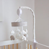 Living Textiles Knitted Musical Mobile - Grey/White Elephants | The Nest Attachment Parenting Hub
